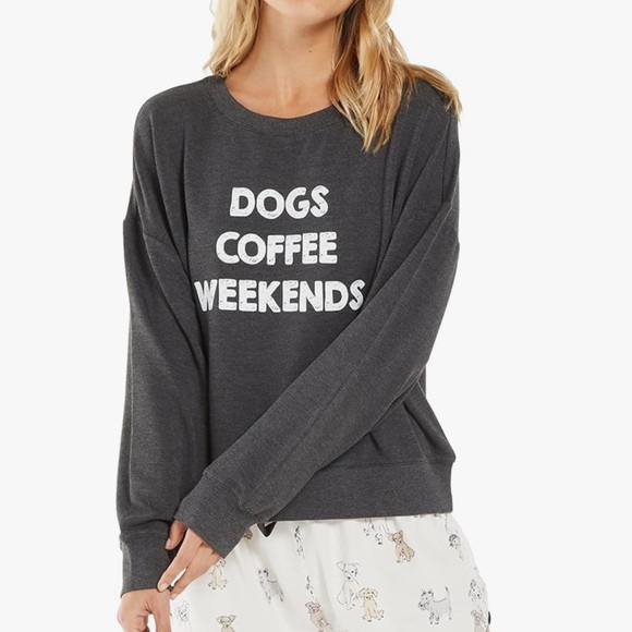 Z supply dogs coffee weekends sweatshirt size large - elle sweatshirt - Picture 1 of 3